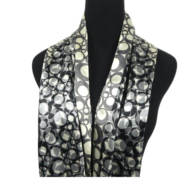 Vintage Geometric ESPRIT Scarf | Black & White Scarf - Picture 11 of 11